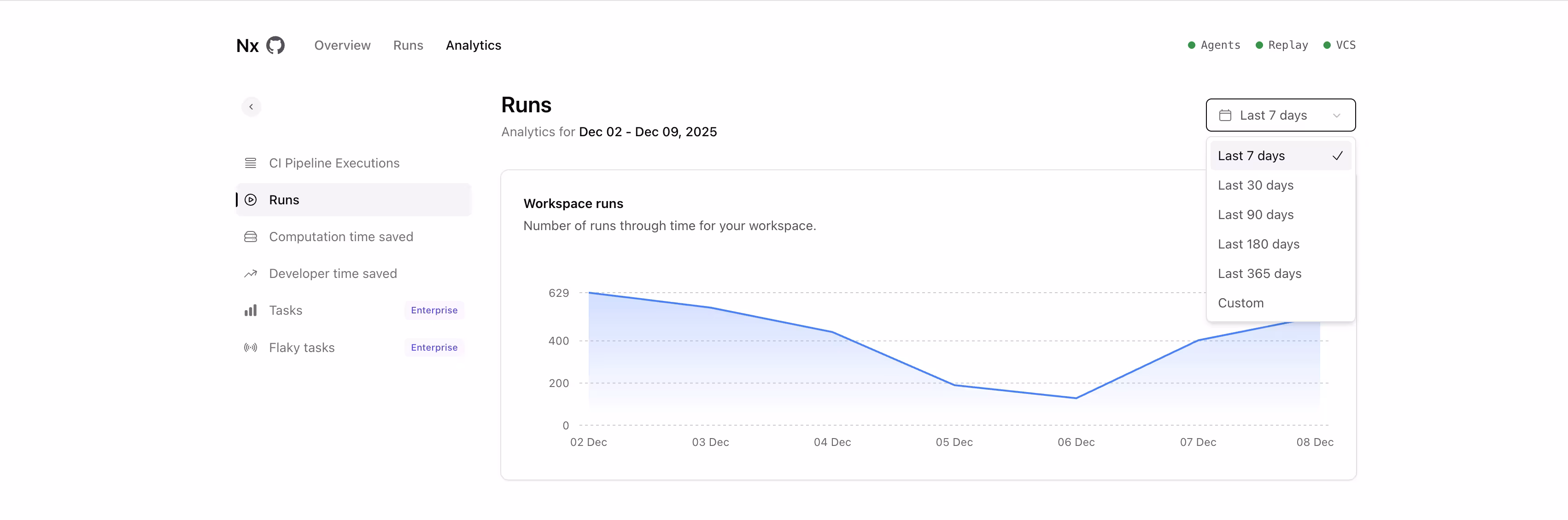 New range selector dropdown